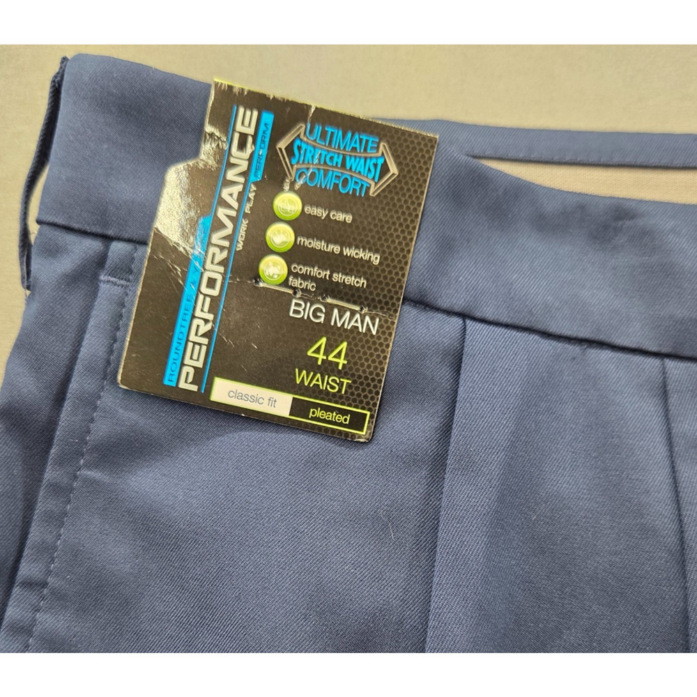 Roundtree & Yorke Mens Performance Classic Fit Big Man Shorts Navy 44 NWT